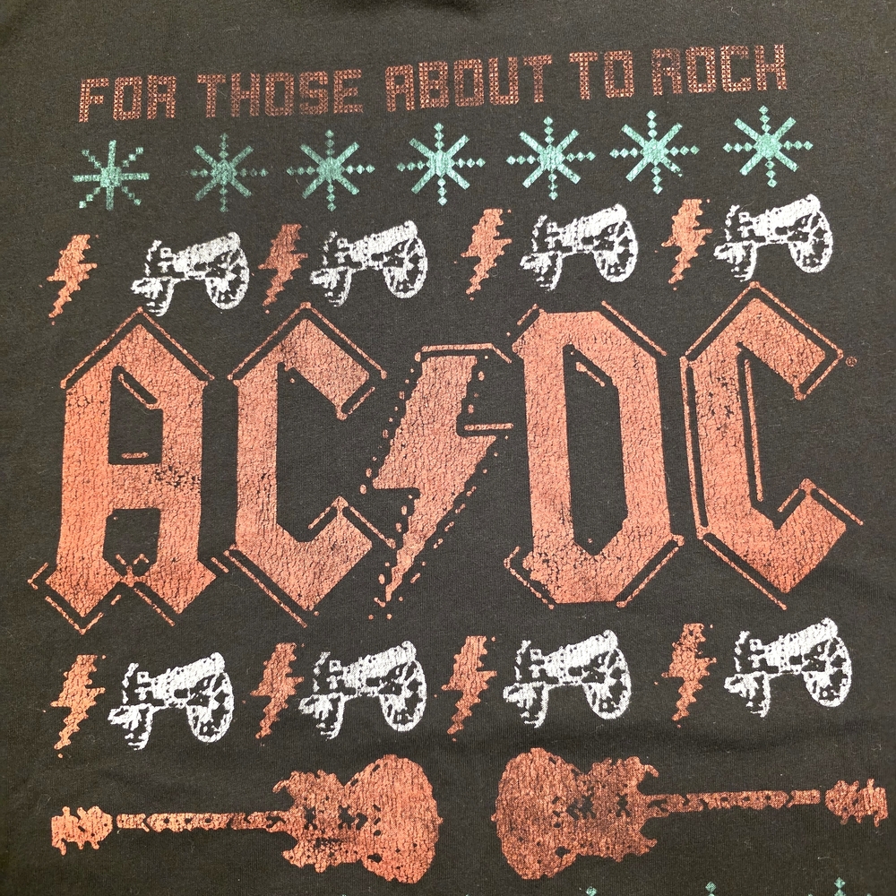 AC/DC Graphic Band Tee - Black with Red & White Print